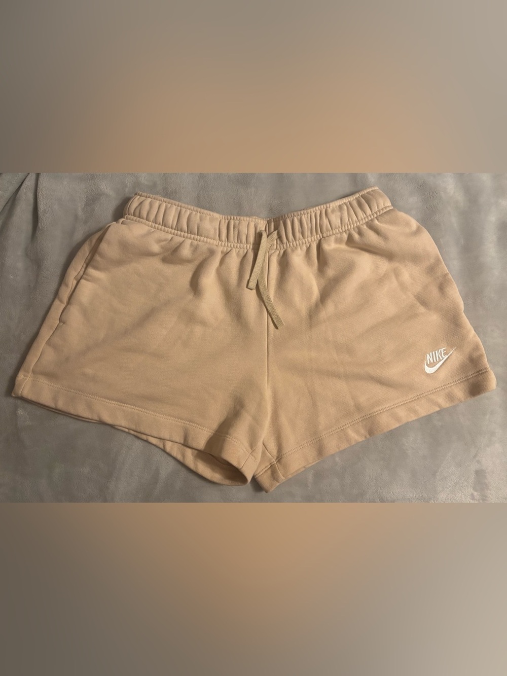 Nike Women's Tan Elastic Waist Athletic Shorts